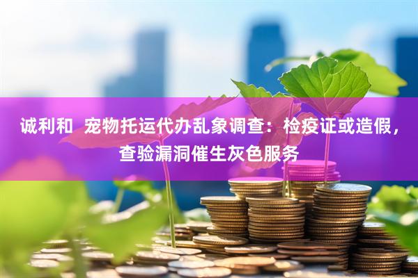 诚利和  宠物托运代办乱象调查：检疫证或造假，查验漏洞催生灰色服务