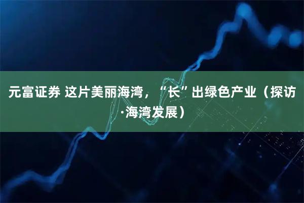元富证券 这片美丽海湾，“长”出绿色产业（探访·海湾发展）